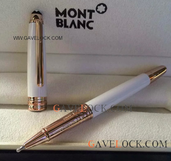 Montblanc Meisterstuck Solitaire Classique Rollerball Pen Rose Gold Clip